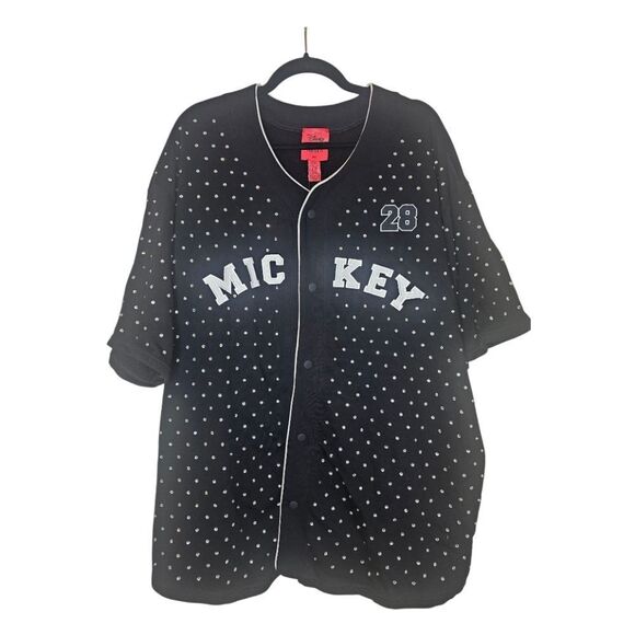 NWT FOREVER 21 Disney Mickey Mouse Jersey Blinged Out Unisex - Size XXL - Picture 1 of 10